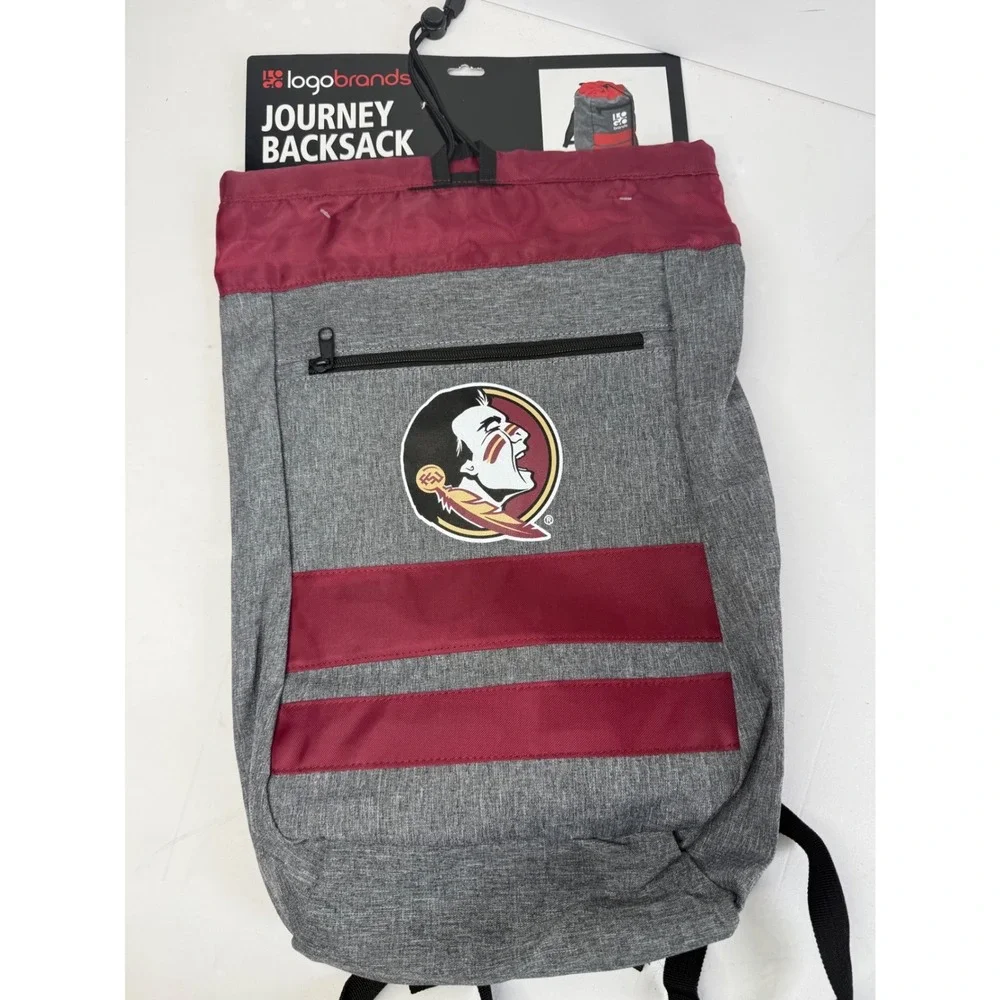 FSU Seminoles Journey Drawstring Gray Garnet Bag, New